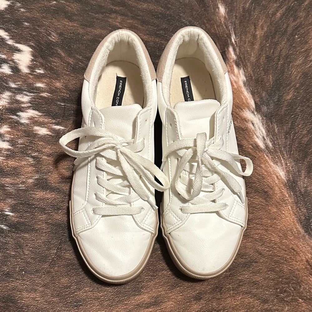 French Connection White Leather Sneakers